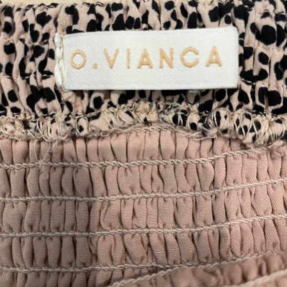 O.Vianca Smocked Ruffle Hem High Waist Skirt Womens M, Preppy Boho Chic Party - Picture 4 of 7